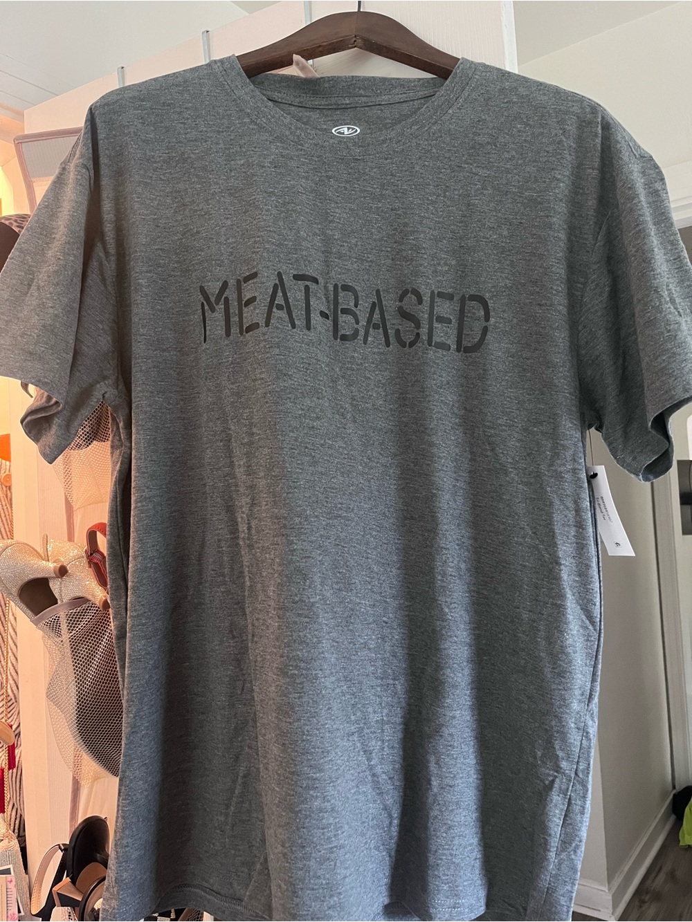 Men's Gray 'MEAT-BASED' Carnivore Graphic Tee